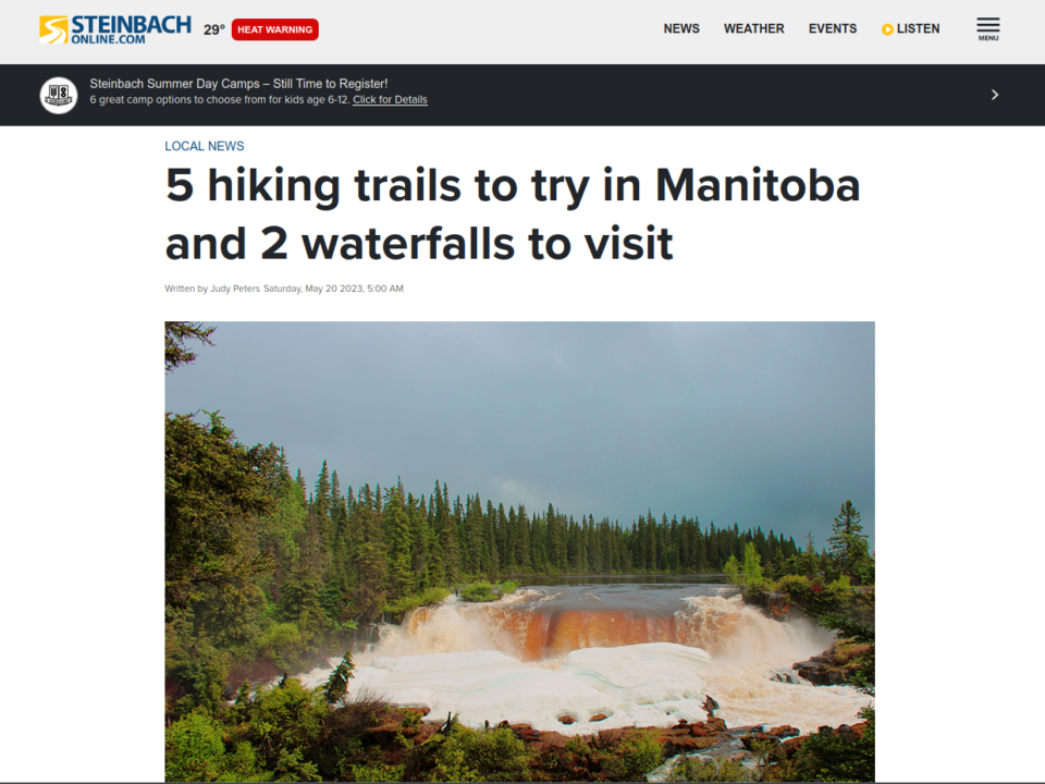 5 hiking trails to try in Manitoba and 2 waterfalls to visit